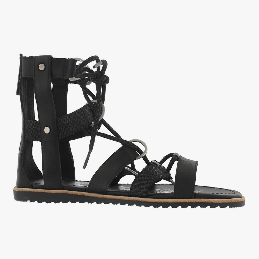Sorel Ella Gladiator Lace Up Black Sandal Size 7.5 new - Picture 5 of 5